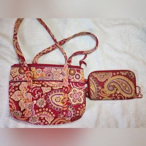 Vera Bradley Red Paisley Women's Bag Set